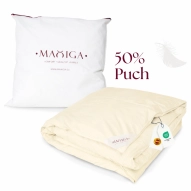Kołdra Puchowa 140x200 LETNIA 1,6KG PUCH 50% KREMOWA LEKKA