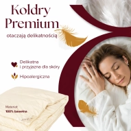 Kołdra Puchowa 140x200 LETNIA 1,6KG PUCH 50% KREMOWA LEKKA