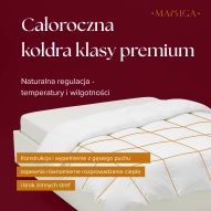 Kołdra Puchowa 200x200 CAŁOROCZNA 1,8KG PUCH 100% KREMOWA  ANTYALERGICZNA