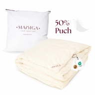 Kołdra Puchowa 200x220 CAŁOROCZNA 2,5KG PUCH 50% KREMOWA ANTYALERGICZNA