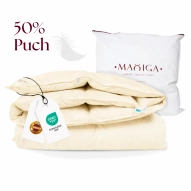 Kołdra Puchowa 180x200 ZIMOWA 2,5KG PUCH 50% KREMOWA CIEPŁA