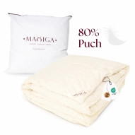 Kołdra Puchowa 160x200 CAŁOROCZNA 1,6KG PUCH 80% KREMOWA