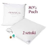 2X PODUSZKA PUCHOWA 80x80 2000G BIEL 80% PUCH ANTYALERGICZNA MIĘKKA 100% BAWEŁNA