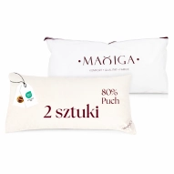 2X PODUSZKA PUCHOWA 40x80 750G BEŻOWA 80% PUCH ANTYALERGICZNA MIĘKKA 100% BAWEŁNA 2X PODUSZKA PUCHOWA 40x80 750G BEŻOWA 80% PUCH ANTYALERGICZNA MIĘKKA 100% BAWEŁNA