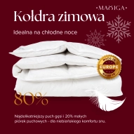 Kołdra Puchowa 160x200 ZIMOWA 2,5KG PUCH 80% BIAŁA CIEPŁA Kołdra Puchowa 160x200 ZIMOWA 2,5KG PUCH 80% BIAŁA CIEPŁA