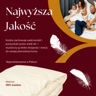 Kołdra Puchowa 200x200 ZIMOWA 2KG PUCH 100% KREMOWA CIEPŁA