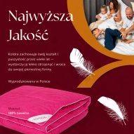 Kołdra Puchowa 180x200 ZIMOWA 2KG PUCH 100% RÓŻOWA CIEPŁA