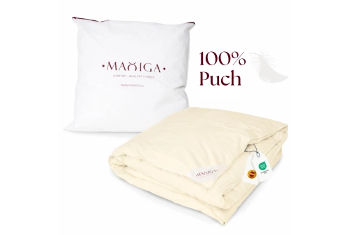 Kołdra Puchowa 140x200 LETNIA1KG PUCH 100% KREMOWA  LEKKA
