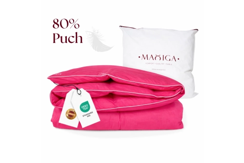Kołdra Puchowa 140x200 ZIMOWA 2,5KG PUCH 80% RÓŻOWA CIEPŁA