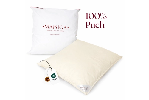 PODUSZKA PUCHOWA 80x80 1500G BEŻOWA 100% PUCH ANTYALERGICZNA MIĘKKA 100% BAWEŁNA