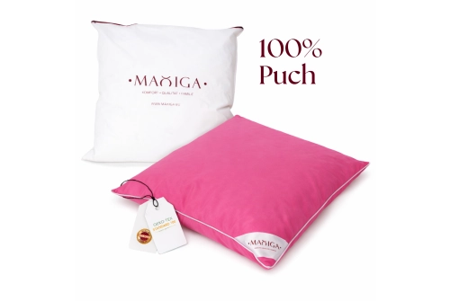 PODUSZKA PUCHOWA 40x40 300G RÓŻ 100% PUCH ANTYALERGICZNA MIĘKKA 100% BAWEŁNA