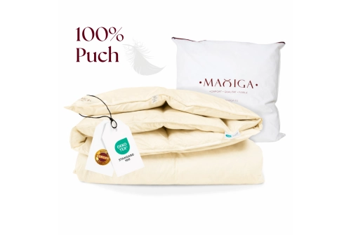 Kołdra Puchowa 140x200 ZIMOWA 1,6KG PUCH 100% KREMOWA CIEPŁA