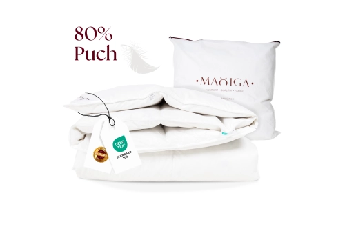 Kołdra Puchowa 135x200 (140x200) ZIMOWA 2,5KG PUCH 80% BIAŁA CIEPŁA