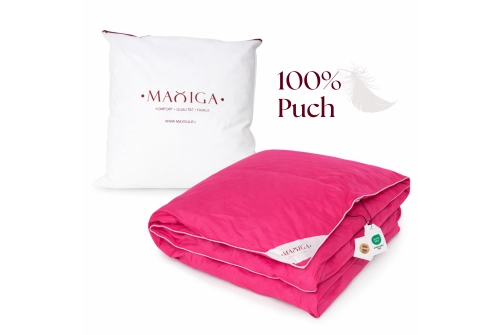 Kołdra Puchowa 140x200 CAŁOROCZNA 1,3KG PUCH 100% RÓŻOWA  ANTYALERGICZNA