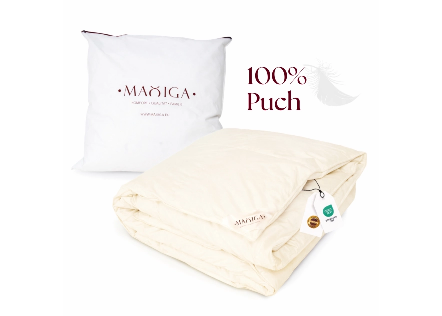 Kołdra Puchowa 200x200 CAŁOROCZNA 1,8KG PUCH 100% KREMOWA  ANTYALERGICZNA