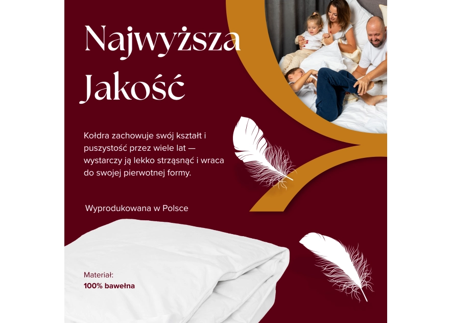 Kołdra Puchowa 135x200 (140x200) ZIMOWA 1,8KG PUCH 100% BIAŁA CIEPŁA Kołdra Puchowa 135x200 (140x200) ZIMOWA 1,8KG PUCH 100% BIAŁA CIEPŁA