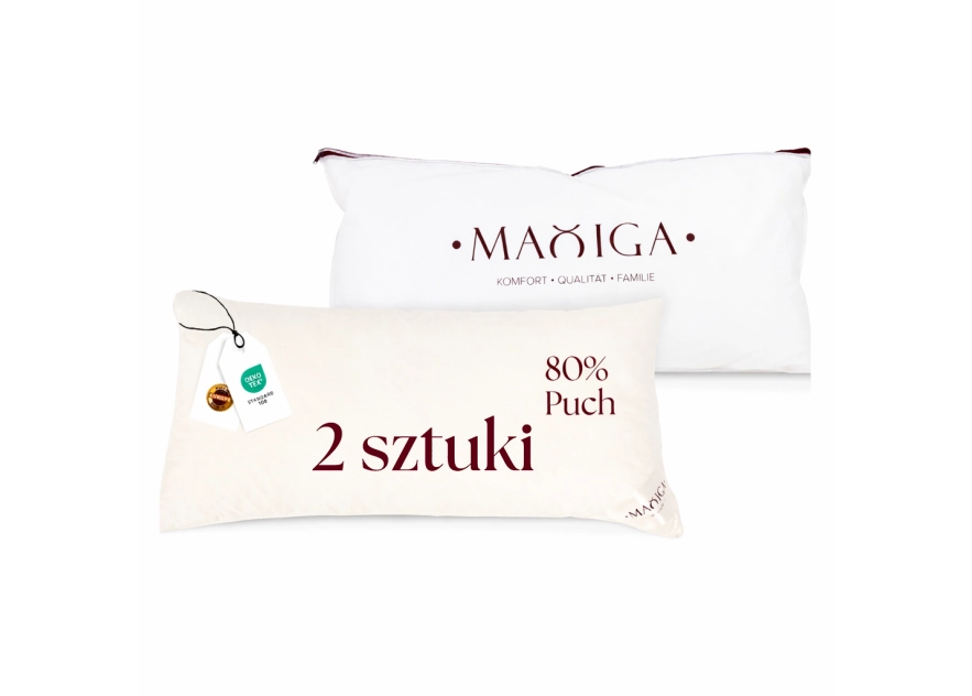 2X PODUSZKA PUCHOWA 40x80 750G BEŻOWA 80% PUCH ANTYALERGICZNA MIĘKKA 100% BAWEŁNA 2X PODUSZKA PUCHOWA 40x80 750G BEŻOWA 80% PUCH ANTYALERGICZNA MIĘKKA 100% BAWEŁNA