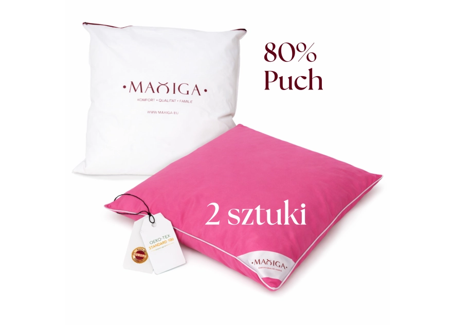 2X PODUSZKA PUCHOWA 40x40 300G RÓŻ 80% PUCH ANTYALERGICZNA MIĘKKA 100% BAWEŁNA 2X PODUSZKA PUCHOWA 40x40 300G RÓŻ 80% PUCH ANTYALERGICZNA MIĘKKA 100% BAWEŁNA