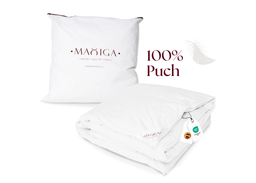 Poduszka puchowa 50x60 600g biała 100% puch antyalergiczna miękka 100% bawełna