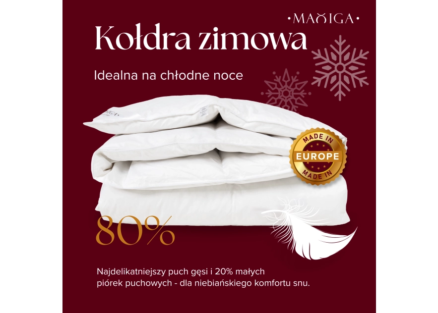 Kołdra Puchowa 160x200 ZIMOWA 2,5KG PUCH 80% BIAŁA CIEPŁA Kołdra Puchowa 160x200 ZIMOWA 2,5KG PUCH 80% BIAŁA CIEPŁA