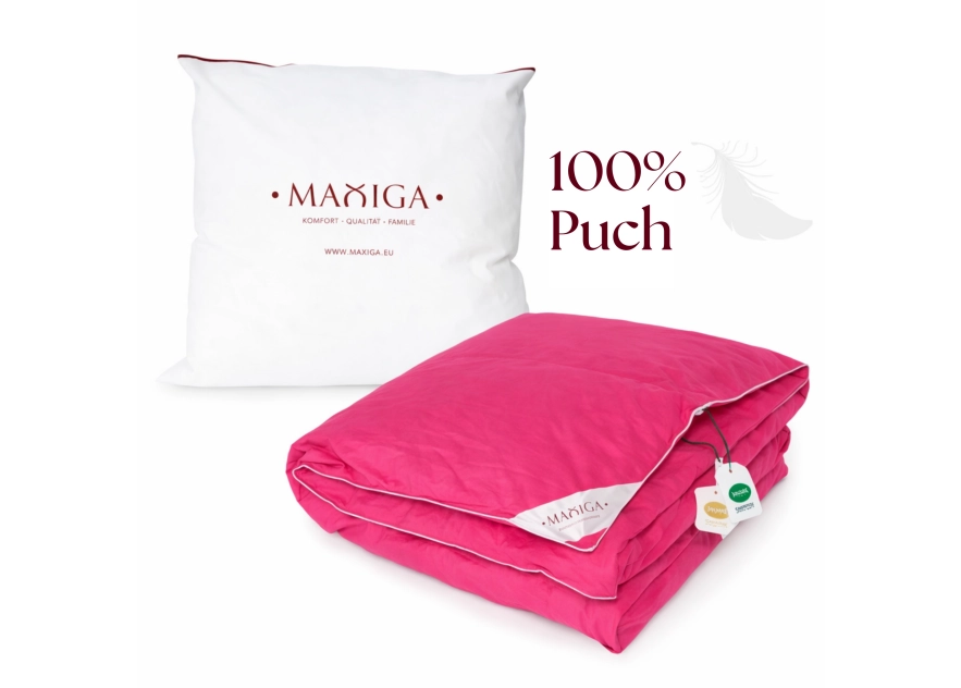 Kołdra Puchowa 140x200 LETNIA1KG PUCH 100% RÓŻOWA LEKKA
