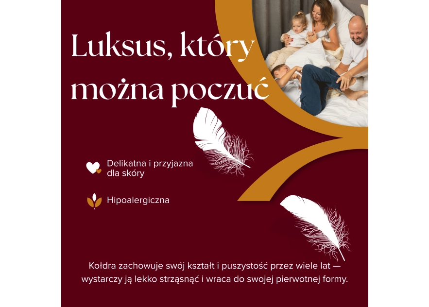 Kołdra Puchowa 140x200 LETNIA1KG PUCH 100% RÓŻOWA LEKKA