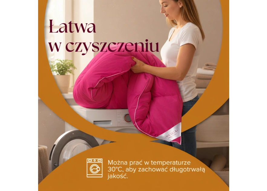 Kołdra Puchowa 140x200 LETNIA1KG PUCH 100% RÓŻOWA LEKKA