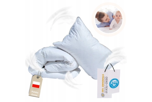 Kołdra i Poduszka Puchowa BIAŁA Do Łóżeczka 135x100+40x60 Zestaw Puch 100% Kołdra i Poduszka Puchowa BIAŁA Do Łóżeczka 135x100+40x60 Zestaw Puch 100%