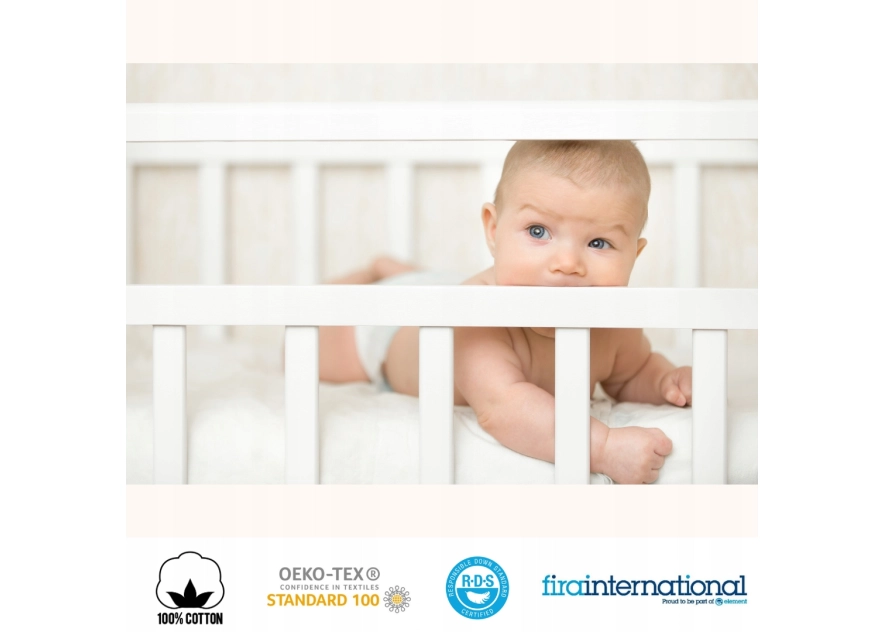 Kołdra Puchowa Dziecięca BIAŁA Do Łóżeczka 135x100 Antyalergiczna 100%Puch