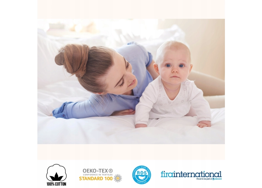 Kołdra Puchowa Dziecięca BIAŁA Do Łóżeczka 135x100 Antyalergiczna 100%Puch