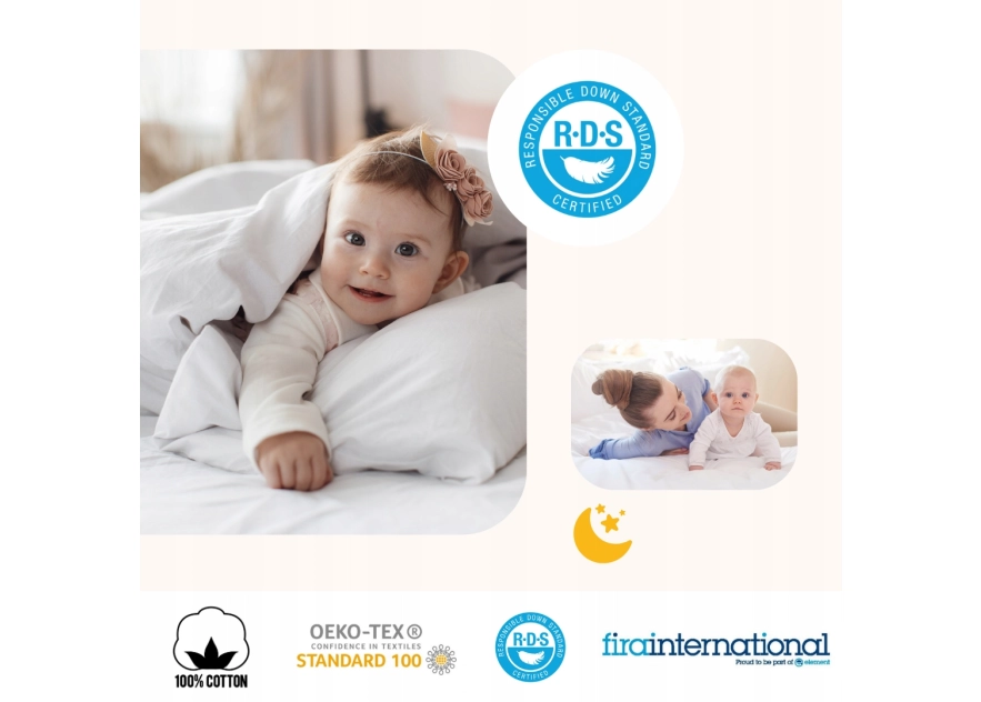 Kołdra Puchowa Dziecięca BIAŁA Do Łóżeczka 135x100 Antyalergiczna 100%Puch