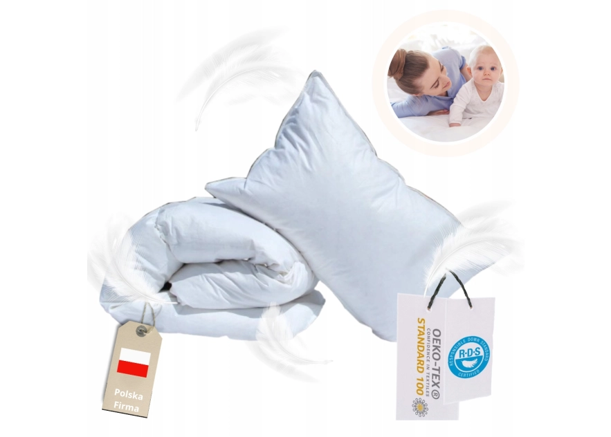 Kołdra Puchowa Dziecięca BIAŁA Do Łóżeczka 135x100 Antyalergiczna 100%Puch