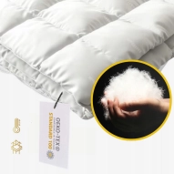 Kołdra Puchowa 200x220 CAŁOROCZNA 1,6KG PUCH 100% Antyalergiczna BIAŁA