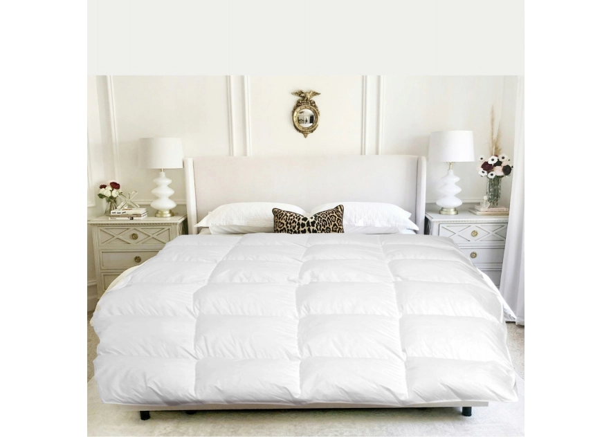 Kołdra Puchowa 200x220 CAŁOROCZNA 1,6KG PUCH 100% Antyalergiczna BIAŁA