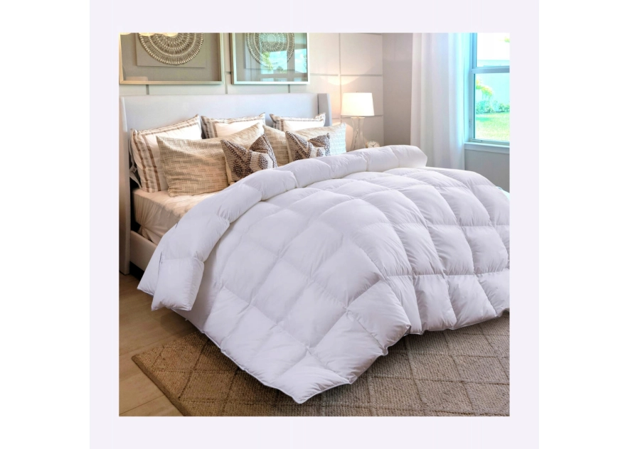 Kołdra Puchowa 200x220 CAŁOROCZNA 1,6KG PUCH 100% Antyalergiczna BIAŁA