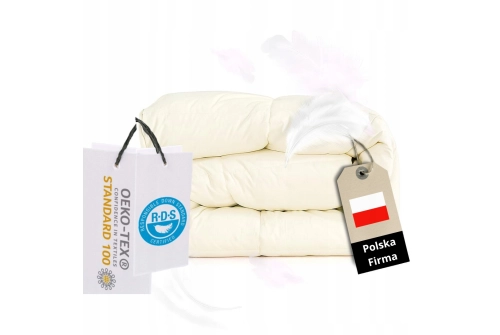 Kołdra Puchowa 160x200 CAŁOROCZNA 1,5KG PUCH 100% Antyalergiczna KREMOWA Kołdra Puchowa 160x200 CAŁOROCZNA 1,5KG PUCH 100% Antyalergiczna KREMOWA