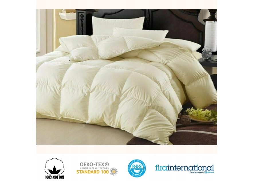 Kołdra Puchowa 200x220 CAŁOROCZNA 1,5KG PUCH 100% Antyalergiczna KREMOWA Kołdra Puchowa 200x220 CAŁOROCZNA 1,5KG PUCH 100% Antyalergiczna KREMOWA