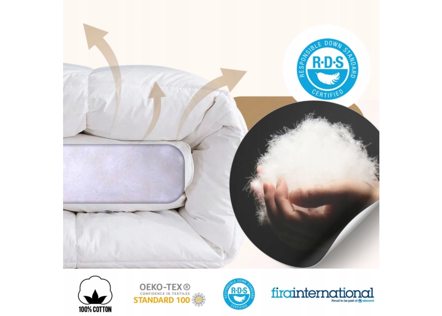 Kołdra Puchowa 200x220 CAŁOROCZNA 1,5KG PUCH 100% Antyalergiczna KREMOWA Kołdra Puchowa 200x220 CAŁOROCZNA 1,5KG PUCH 100% Antyalergiczna KREMOWA