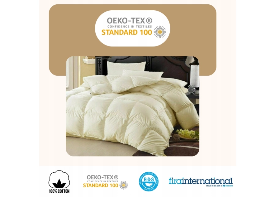 Kołdra Puchowa 200x220 CAŁOROCZNA 1,5KG PUCH 100% Antyalergiczna KREMOWA Kołdra Puchowa 200x220 CAŁOROCZNA 1,5KG PUCH 100% Antyalergiczna KREMOWA