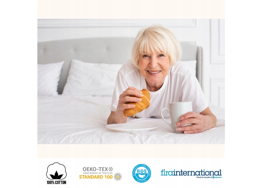 Kołdra Pierzyna 200x200 4KG BIAŁA Jak u Babci z Gęsiego Pierza Całoroczna