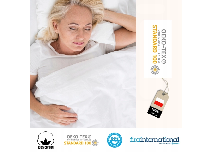 Kołdra Pierzyna 200x200 4KG BIAŁA Jak u Babci z Gęsiego Pierza Całoroczna