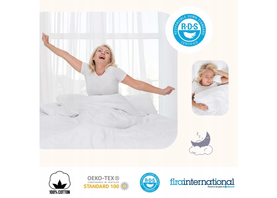 Kołdra Pierzyna 200x200 4KG BIAŁA Jak u Babci z Gęsiego Pierza Całoroczna