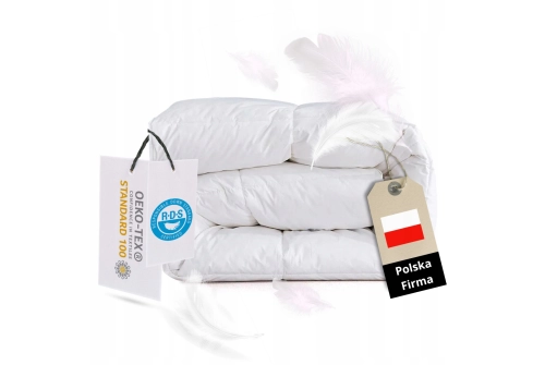 Kołdra Puchowa 135x200 CAŁOROCZNA 1,1KG PUCH 100% Antyalergiczna BIAŁA