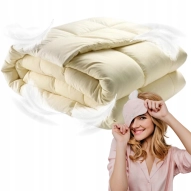 Kołdra Puchowa 160x200 CAŁOROCZNA 2KG KREMOWA 100% Puch i Pierze