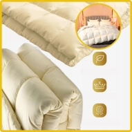 Kołdra Puchowa 160x200 CAŁOROCZNA 2KG KREMOWA 100% Puch i Pierze