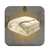 Kołdra Puchowa 160x200 CAŁOROCZNA 2KG KREMOWA 100% Puch i Pierze