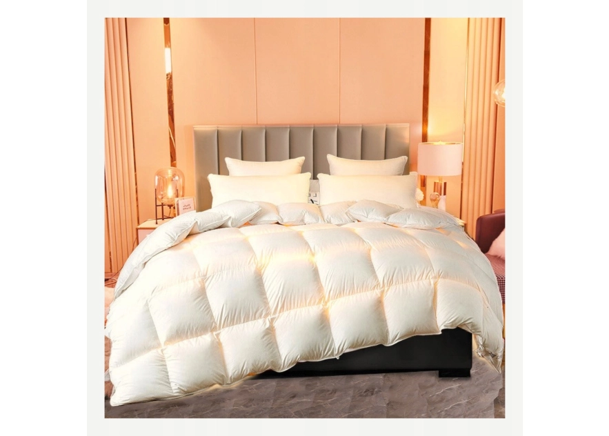 Kołdra Puchowa 160x200 CAŁOROCZNA 2KG KREMOWA 100% Puch i Pierze