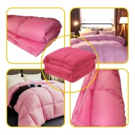 Kołdra Puchowa 180x200 CAŁOROCZNA 2KG RÓŻOWA 100% Puch i Pierze