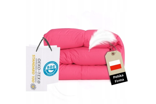 Kołdra Puchowa 160x200 CAŁOROCZNA 1,5KG PUCH 100% Antyalergiczna RÓŻOWA Kołdra Puchowa 160x200 CAŁOROCZNA 1,5KG PUCH 100% Antyalergiczna RÓŻOWA