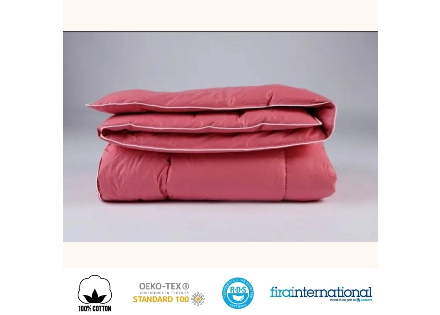Kołdra Puchowa 200x220 CAŁOROCZNA 1,5KG PUCH 100% Antyalergiczna RÓŻOWA